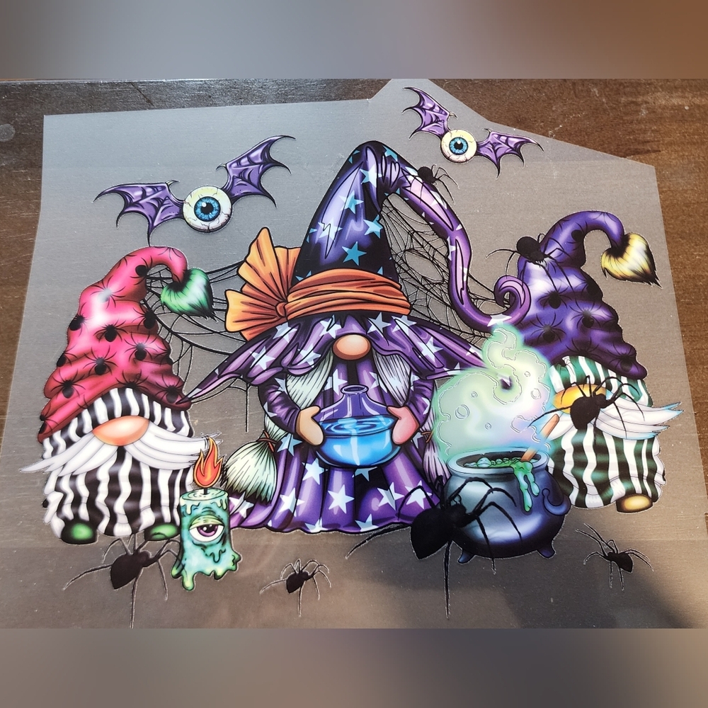 Whimsical Wizard Gnome Art Print - Purple and Green